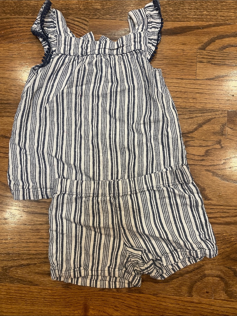 Carter’s Striped Navy and White Girls' Short set 4T